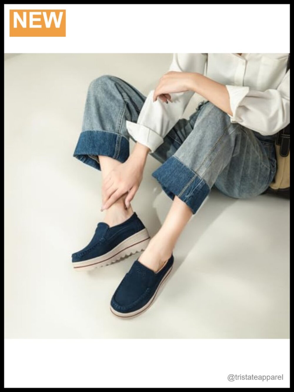 Suede Platform Loafers Slip-On Comfortable Penny Wedge Shoes Dressy Casual Work - Picture 5 of 6